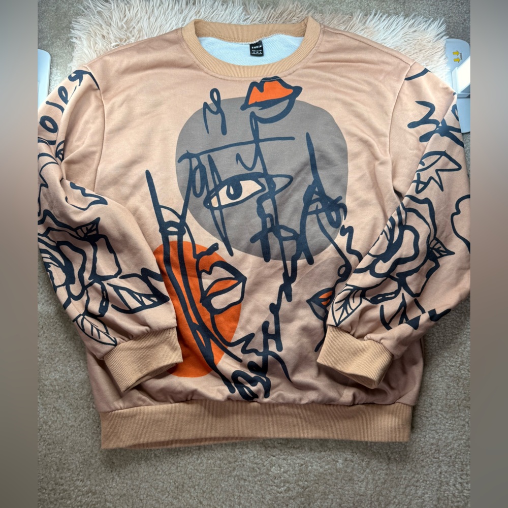 SHEIN Women's Camel Crewneck Sweater